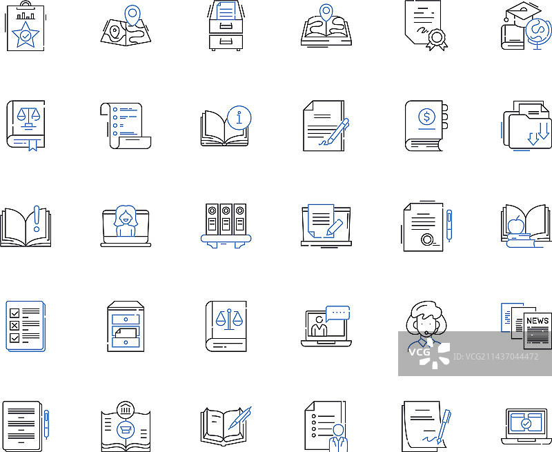 营销分析线性图标合集图片素材