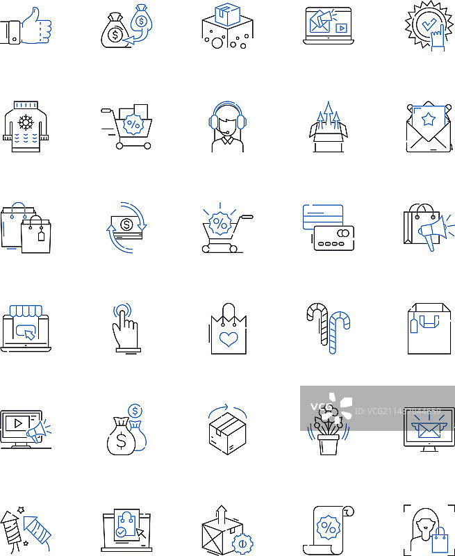 挥霍购物线性图标图片素材