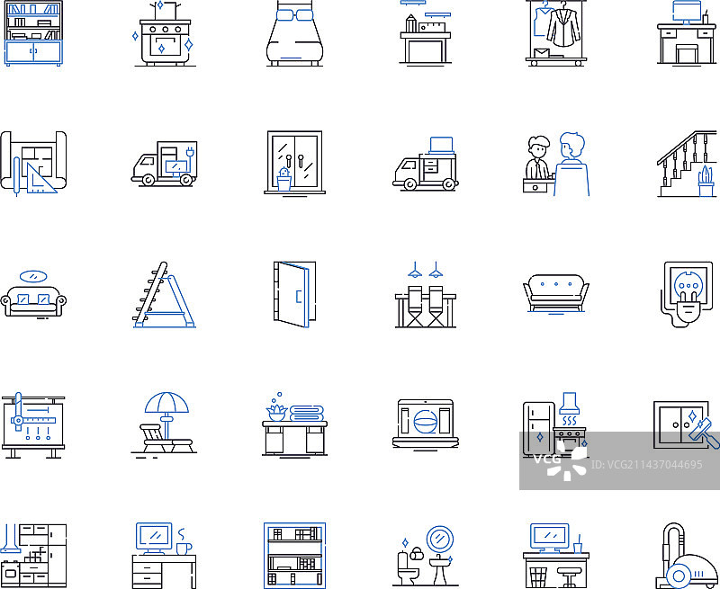 细木工工匠线条图标合集图片素材