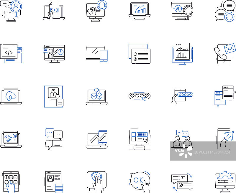 金属木纹材质线性图标合集图片素材