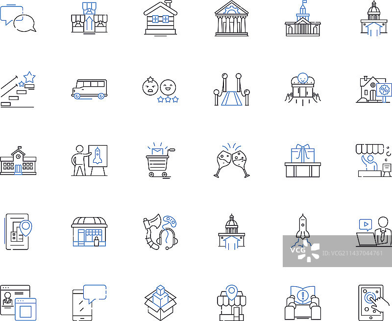 城市线条图标涂鸦合集图片素材