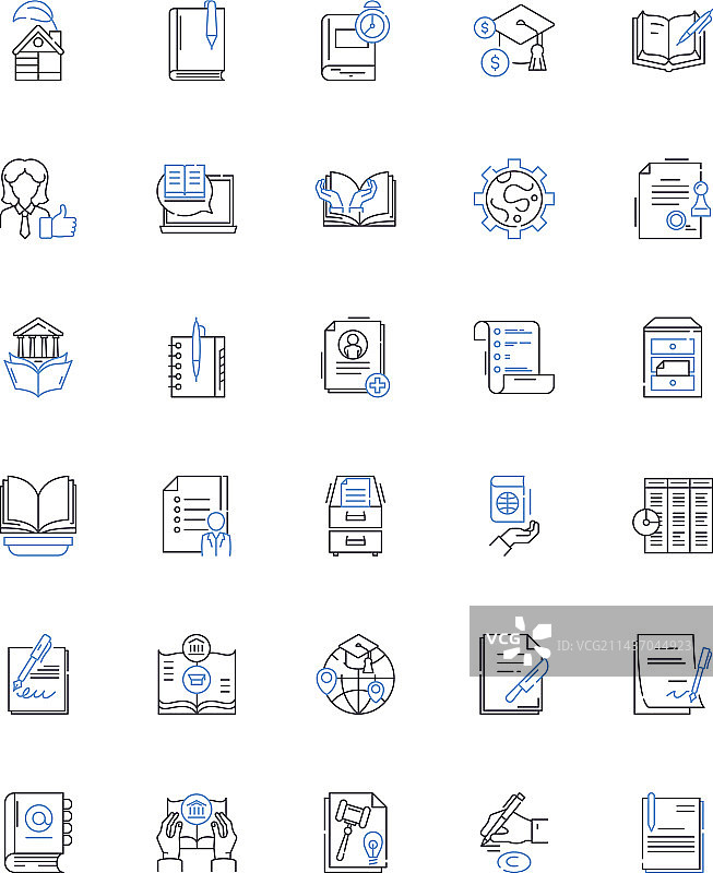 经典文学线性图标合集小说图片素材