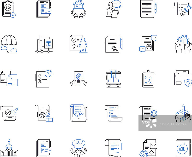 封面线条图标保护设计图片素材