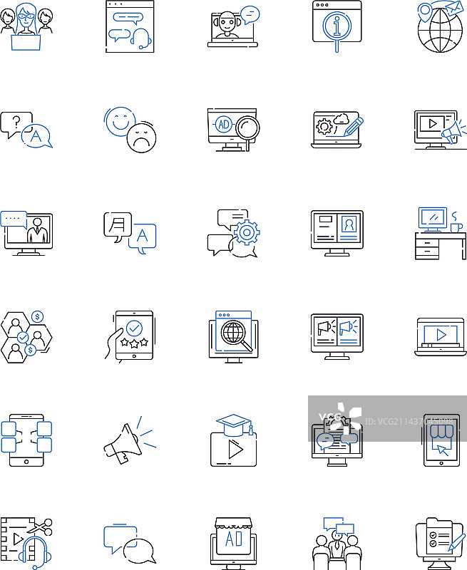 互联网共享线性图标合集：Wi-Fi图片素材