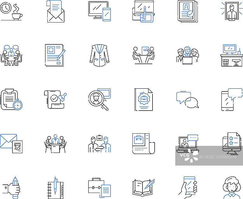 项目经理线性图标集领导力图片素材
