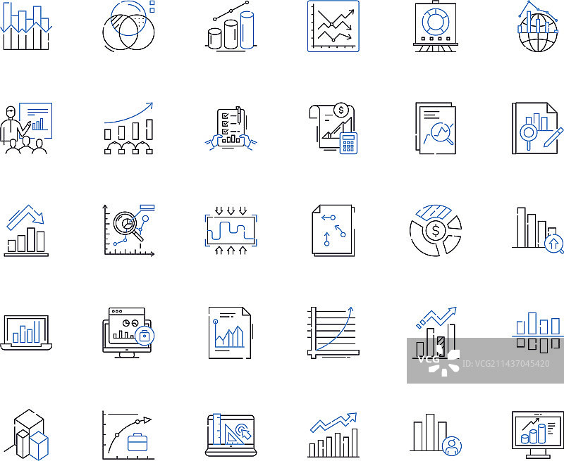 数字线性图标集合图片素材