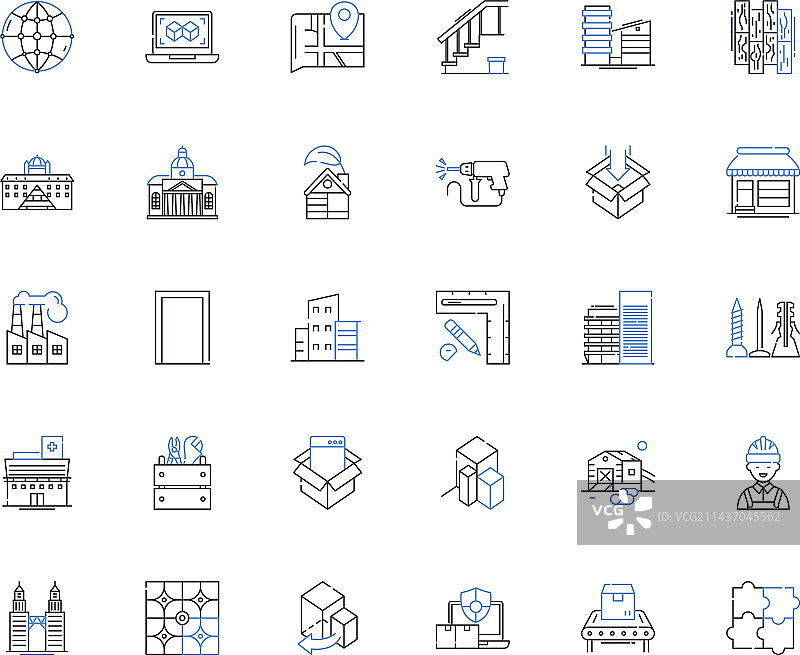 制造业线性图标生产合集图片素材