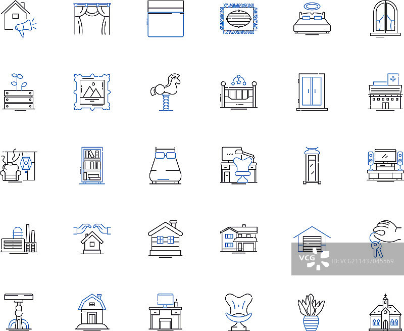 装修翻新线性图标合集图片素材