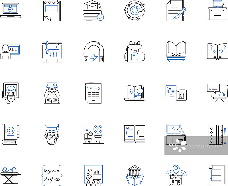 床上用品线条图标合集，舒适柔软图片素材