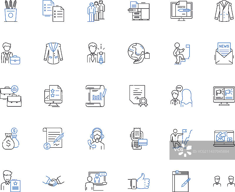 政治正确线性图标合集图片素材