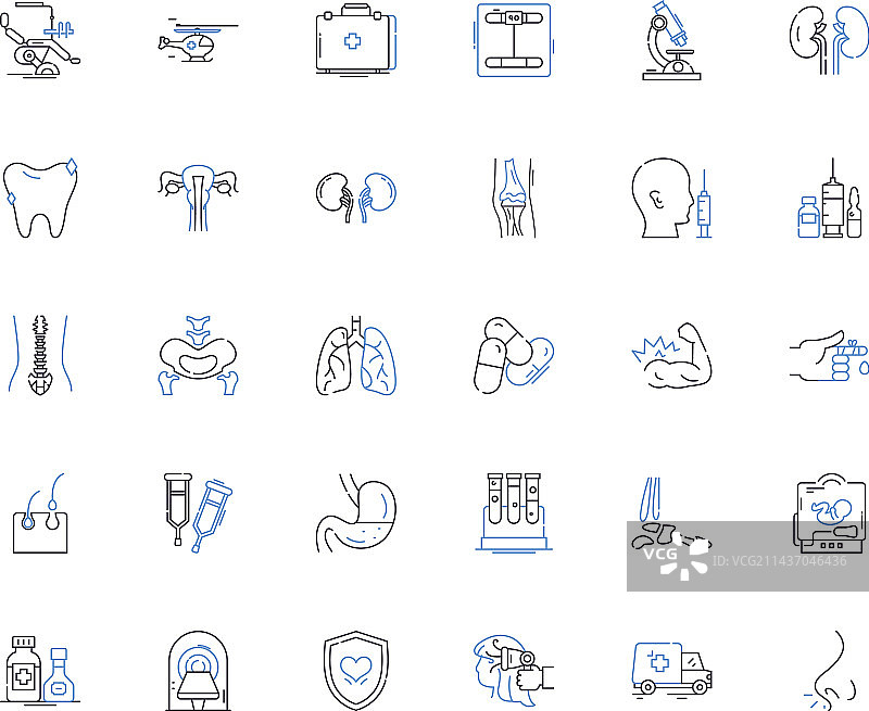 健康评估线性图标合集图片素材