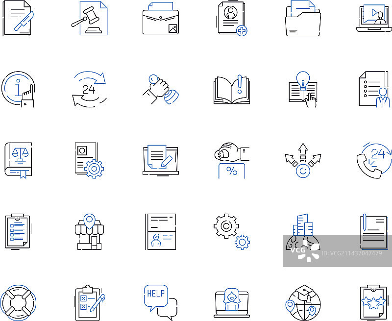 培训材料线性图标系列手册图片素材