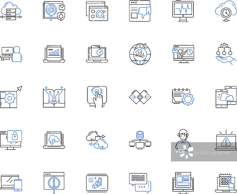 在线编程线性图标合集图片素材