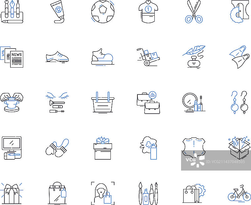 千禧一代线性图标合集图片素材