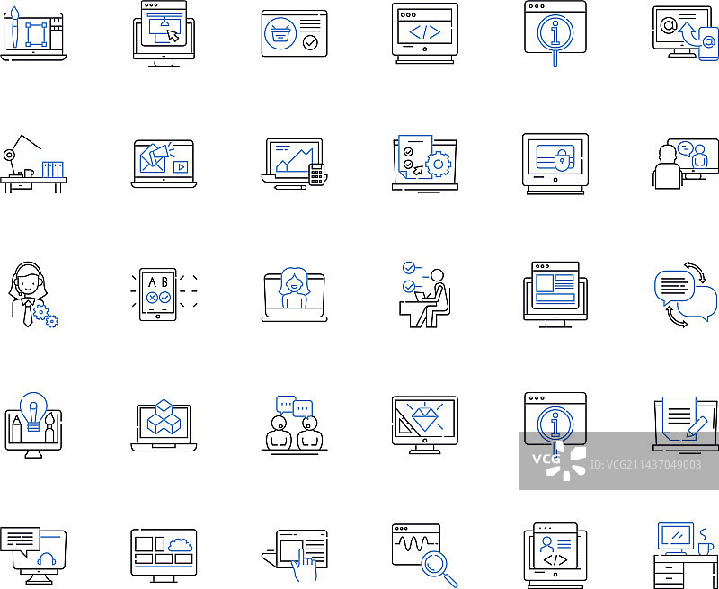 社交活动线性图标合集图片素材