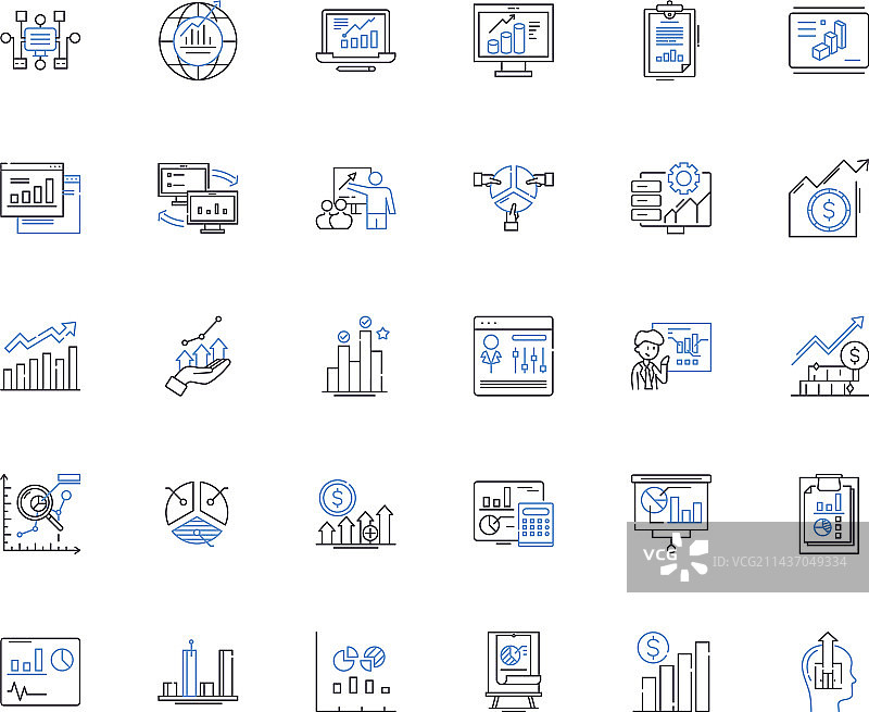 数字线条图标合集图片素材