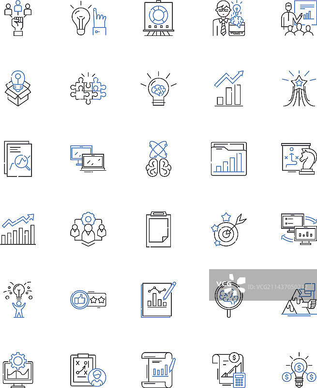 资源分配线性图标合集图片素材