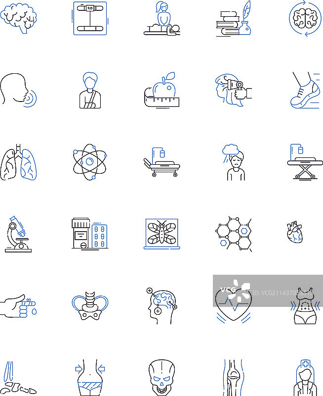 康复中心线性图标合集图片素材