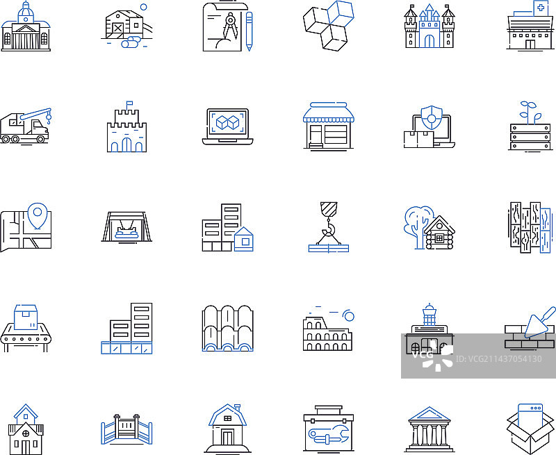 结构重建线性图标合集图片素材