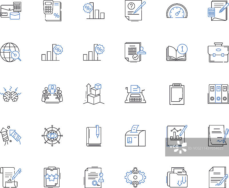 营销服务线性图标集合图片素材