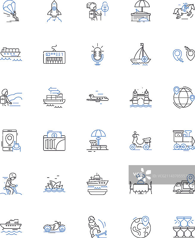 探索线性图标集合图片素材