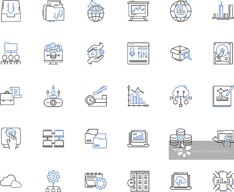 唱片与机械线性图标合集图片素材