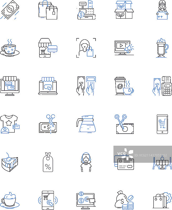 精品市场系列线性图标图片素材