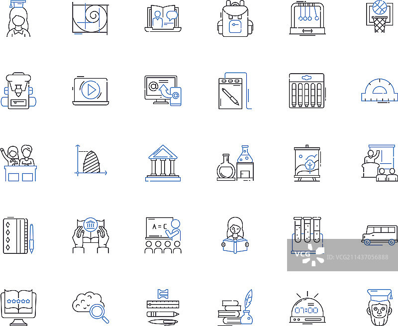 研究生院线性图标合集图片素材