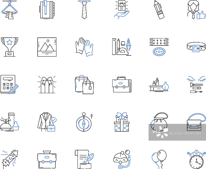 小饰品线性图标集合，珠宝饰品图片素材