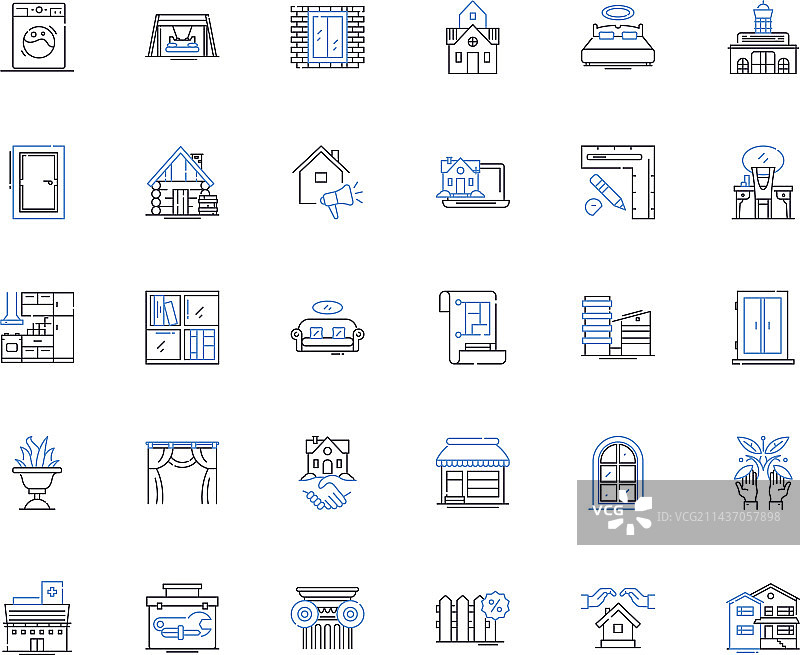 酒店扩展线性图标系列图片素材