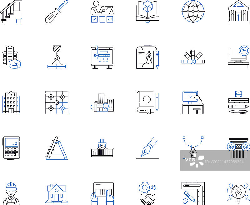 开发技术线性图标合集图片素材