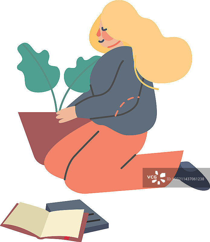 在温室种植的女性角色图片素材