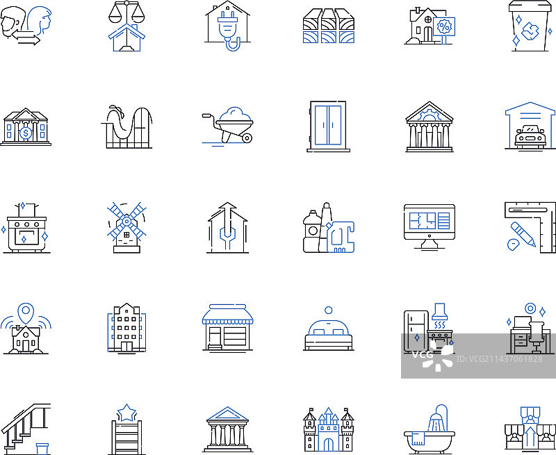 保管护理线性图标集合维护图片素材