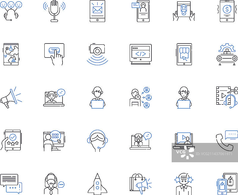 电视游戏机系列线性图标图片素材