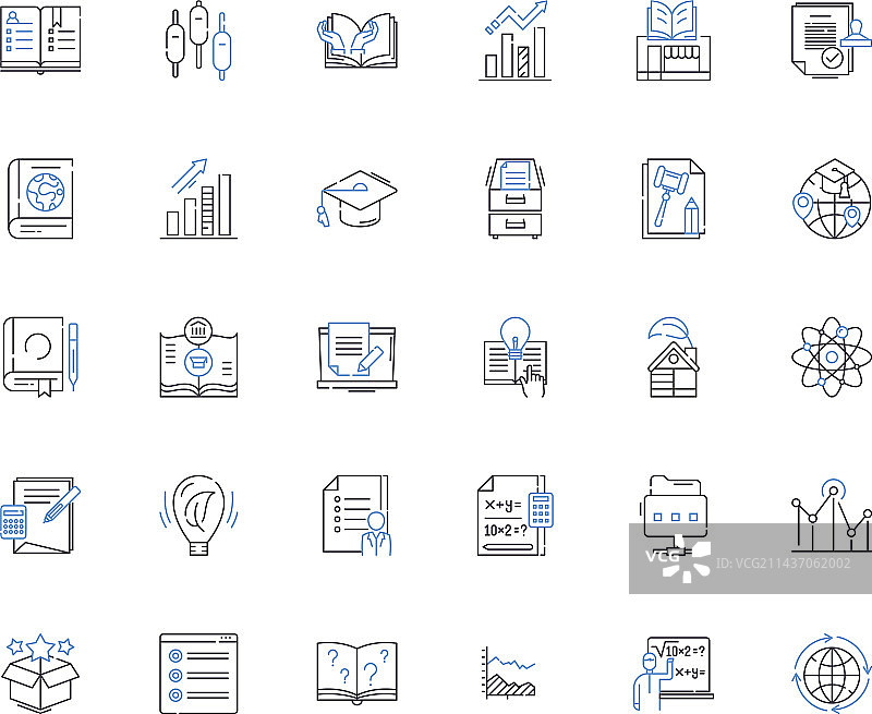 语言分析线条图标集图片素材