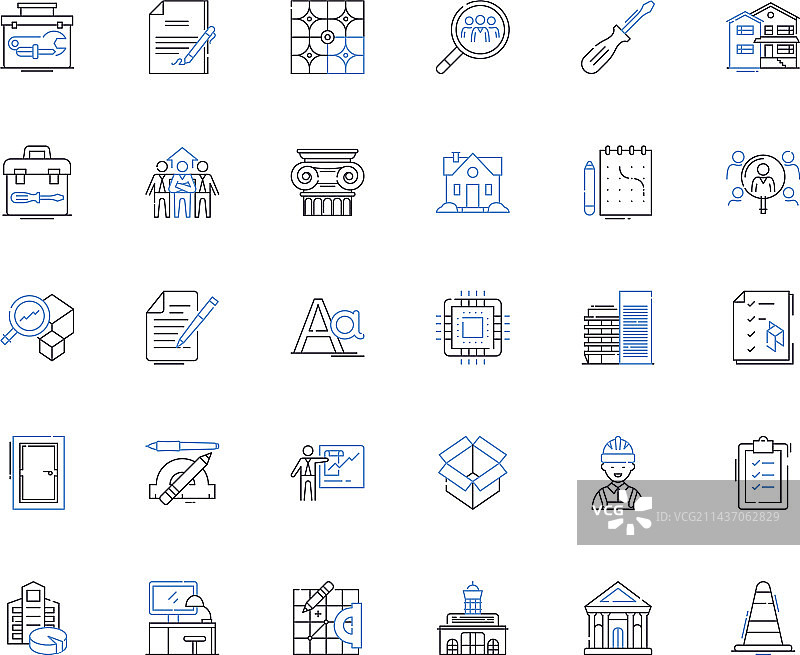 科技设备线性图标合集图片素材