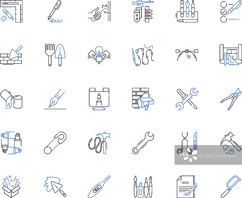 香料草药配料线性图标合集图片素材