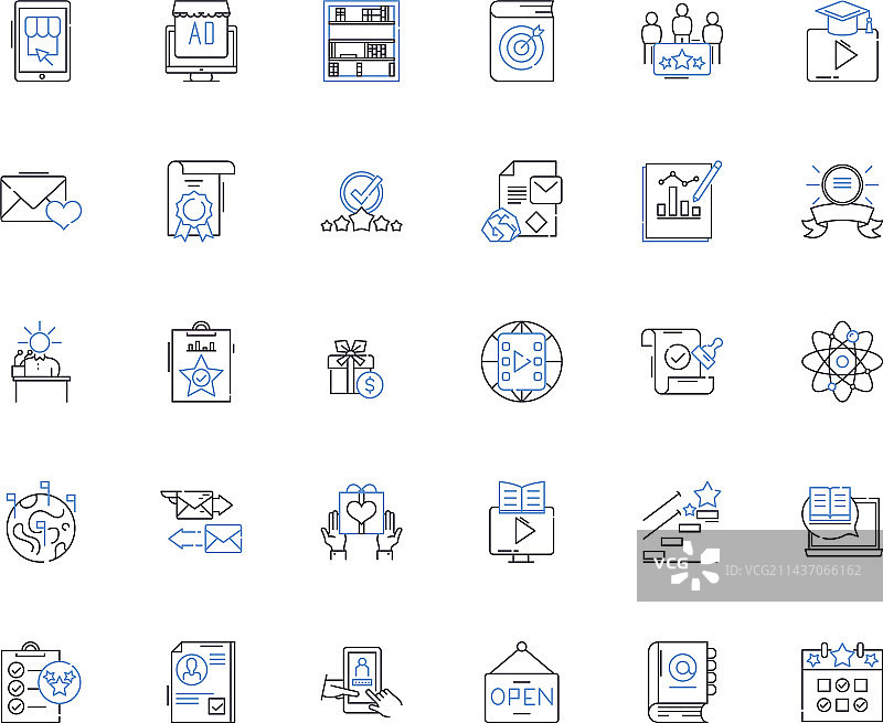 表彰系列线性图标图片素材