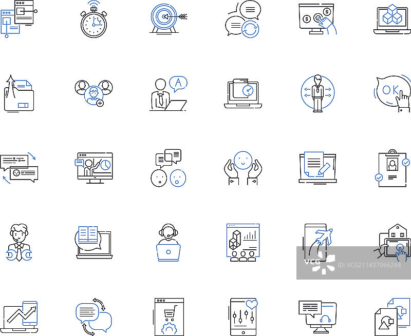 电子媒体线性图标合集电视图片素材