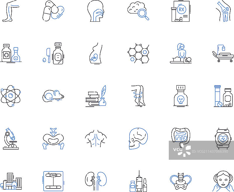 医疗中心健康护理系列线条图标图片素材