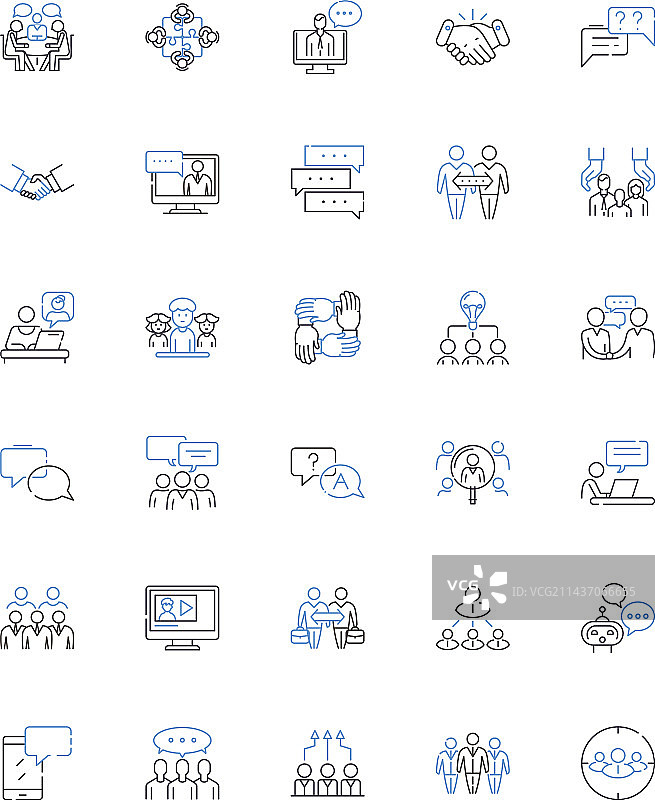 援助人道主义线性图标慈善系列图片素材