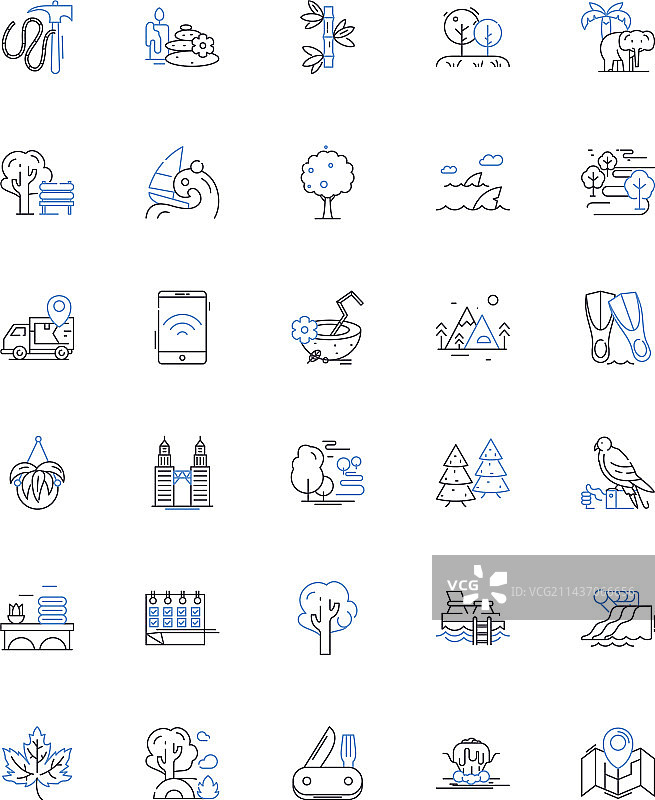 醒目的探险系列线条图标图片素材