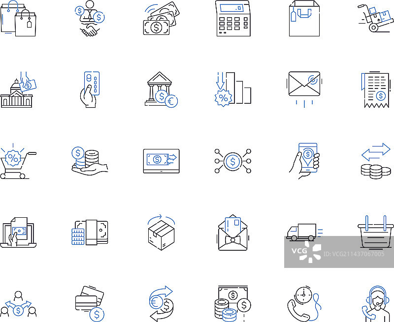 营销研究线性图标合集洞察图片素材