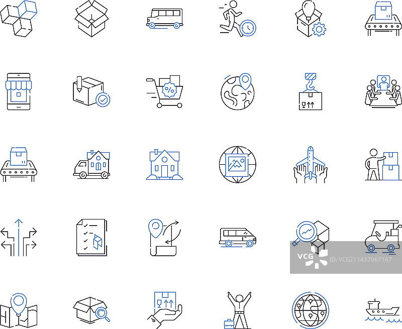 库存控制线性图标合集图片素材