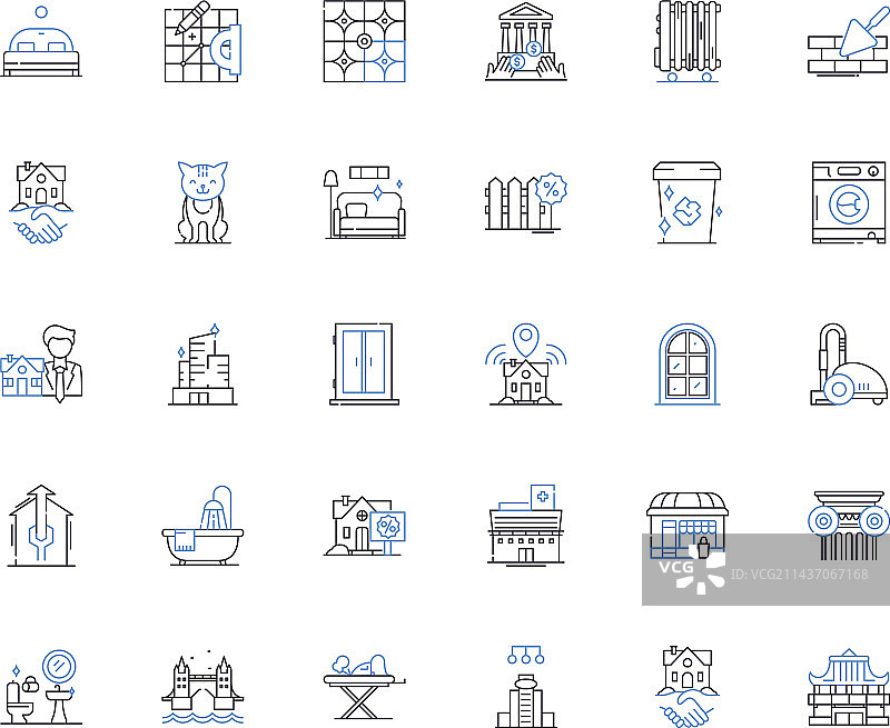 家居维护线条图标合集图片素材