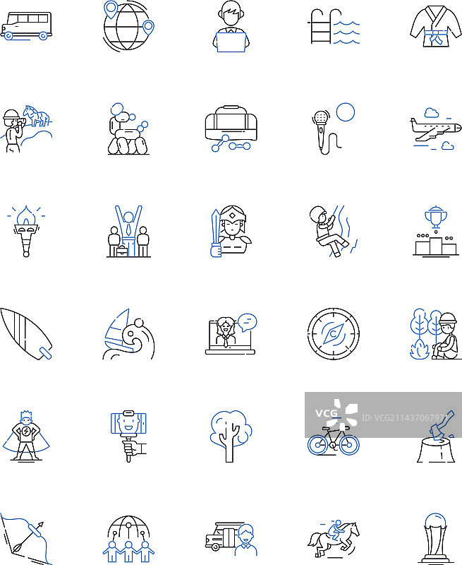 竞技活动线性图标合集图片素材