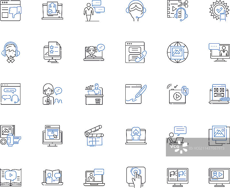 印刷媒体线性图标排版合集图片素材