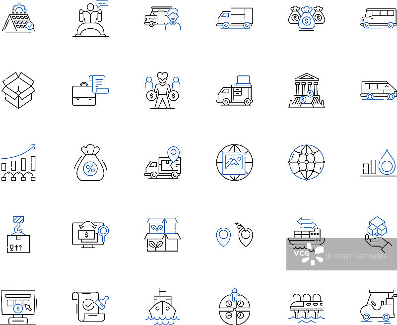 调度运输线性图标合集图片素材