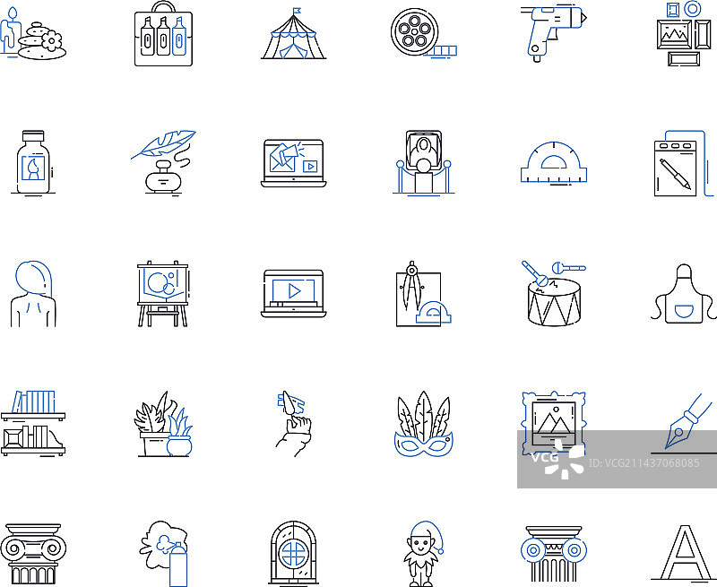 创意工作线性图标图片素材