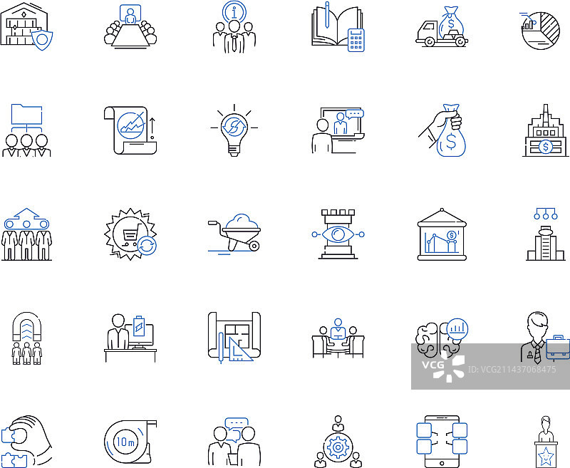公司方法论线性图标集合图片素材
